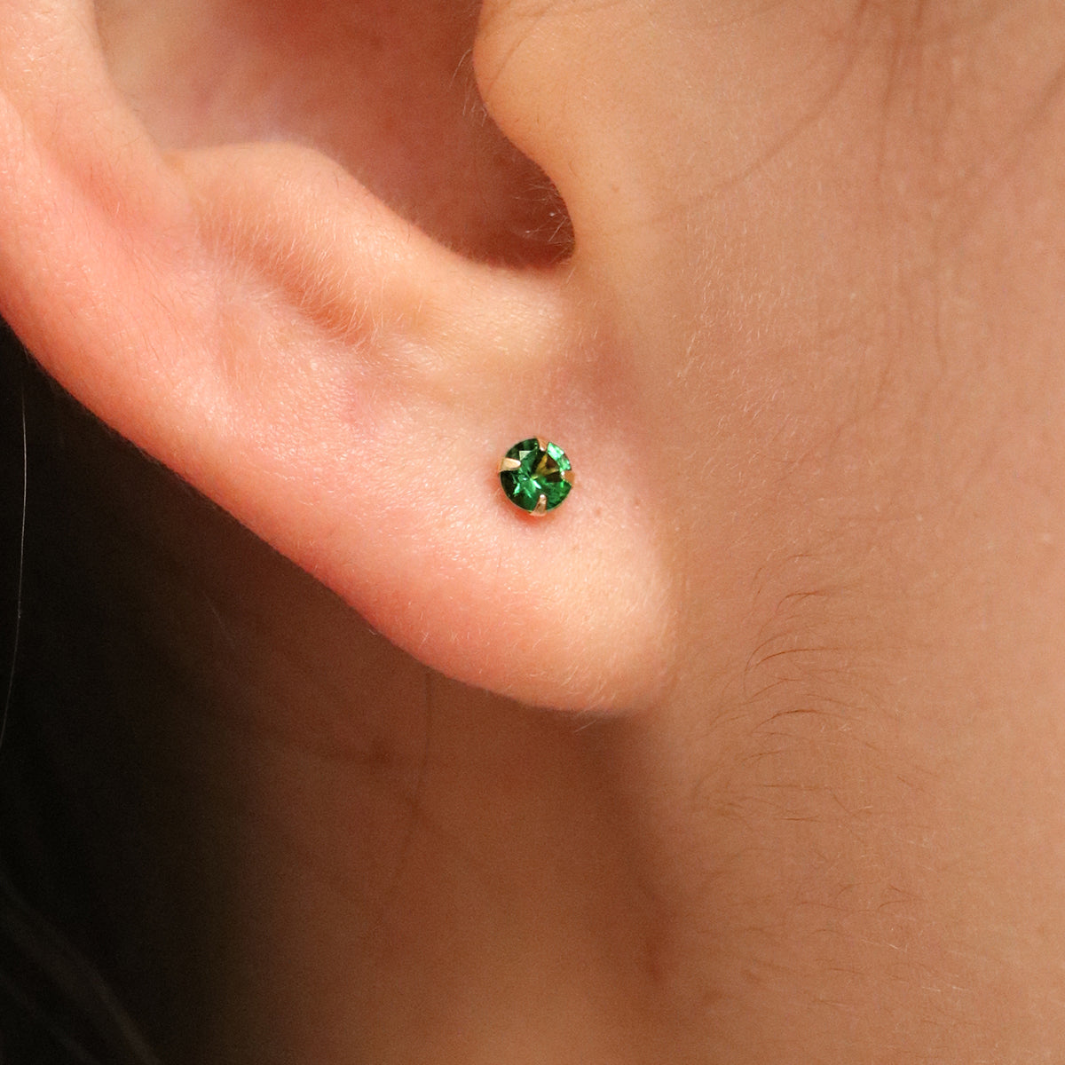 Green onyx 3mm studs-2