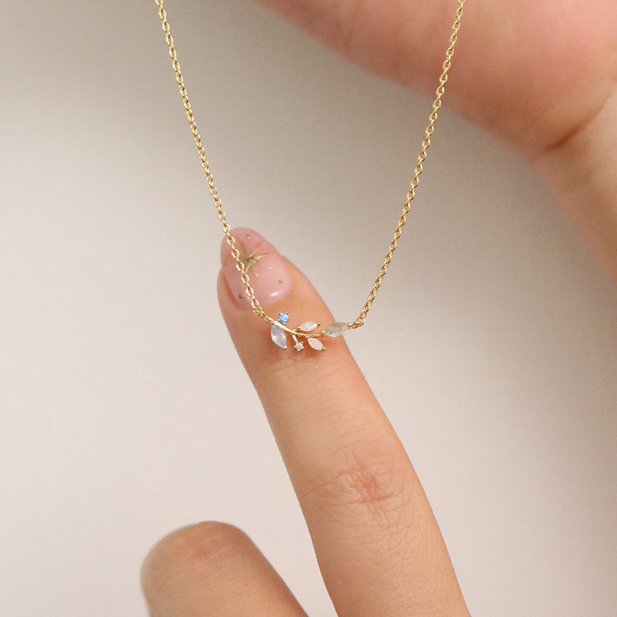 Moonstone vine necklace-1