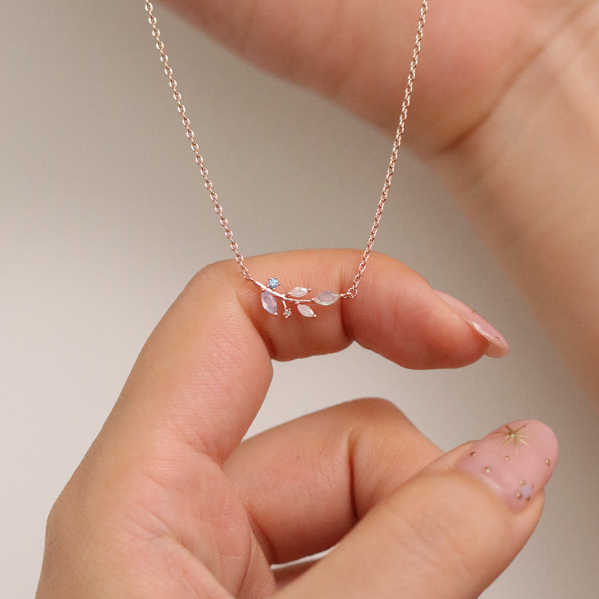 Moonstone vine necklace-3