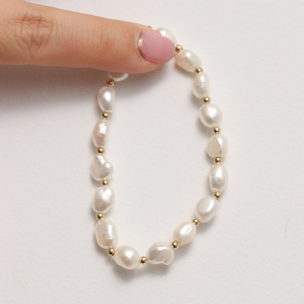 Freshwater pearl stretched bracelets-2