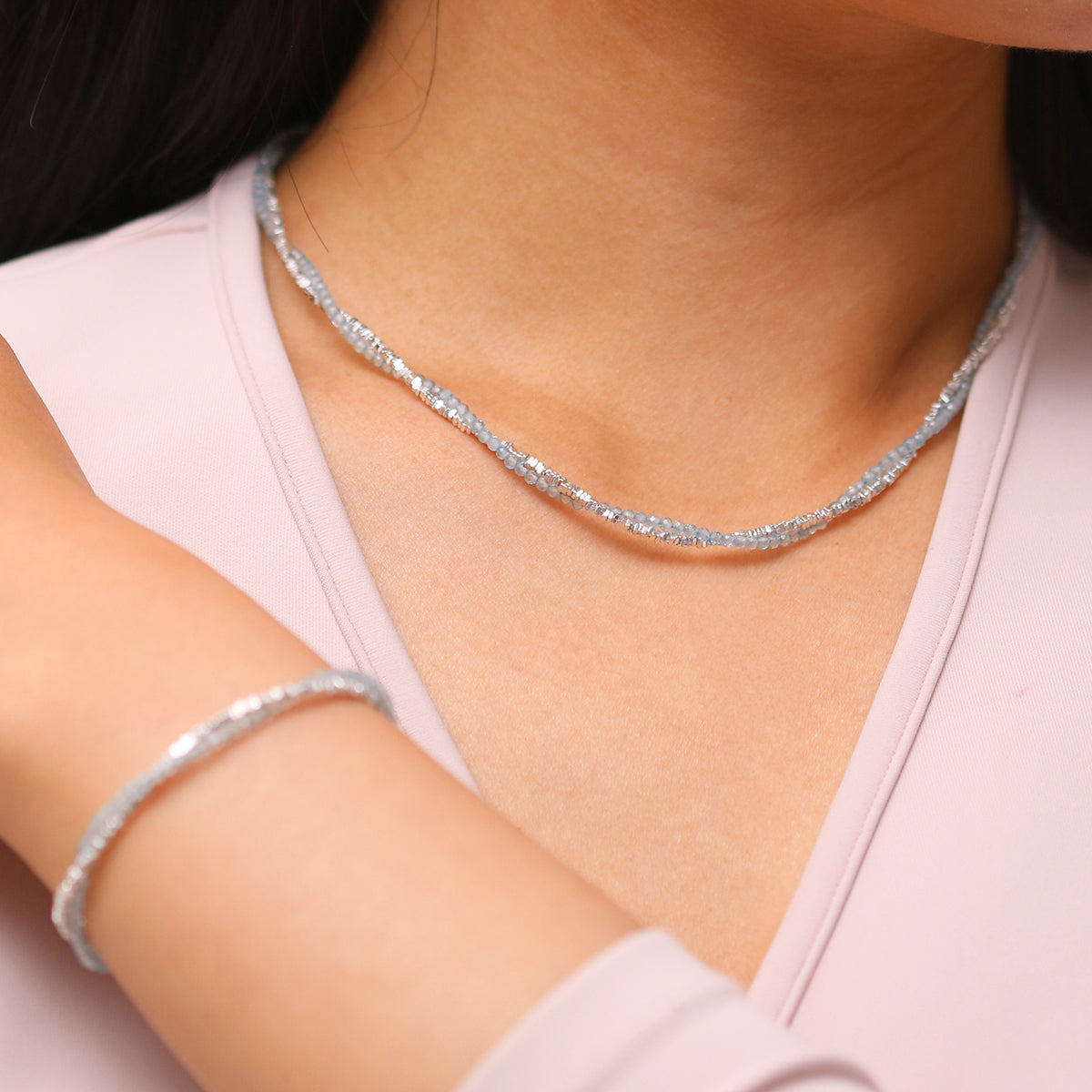 Aquamarine Layered Necklace-1