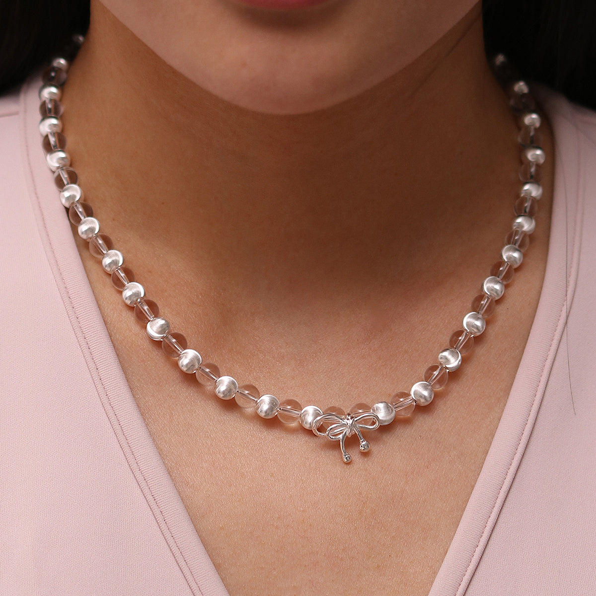 Beaded Bow Necklace-2