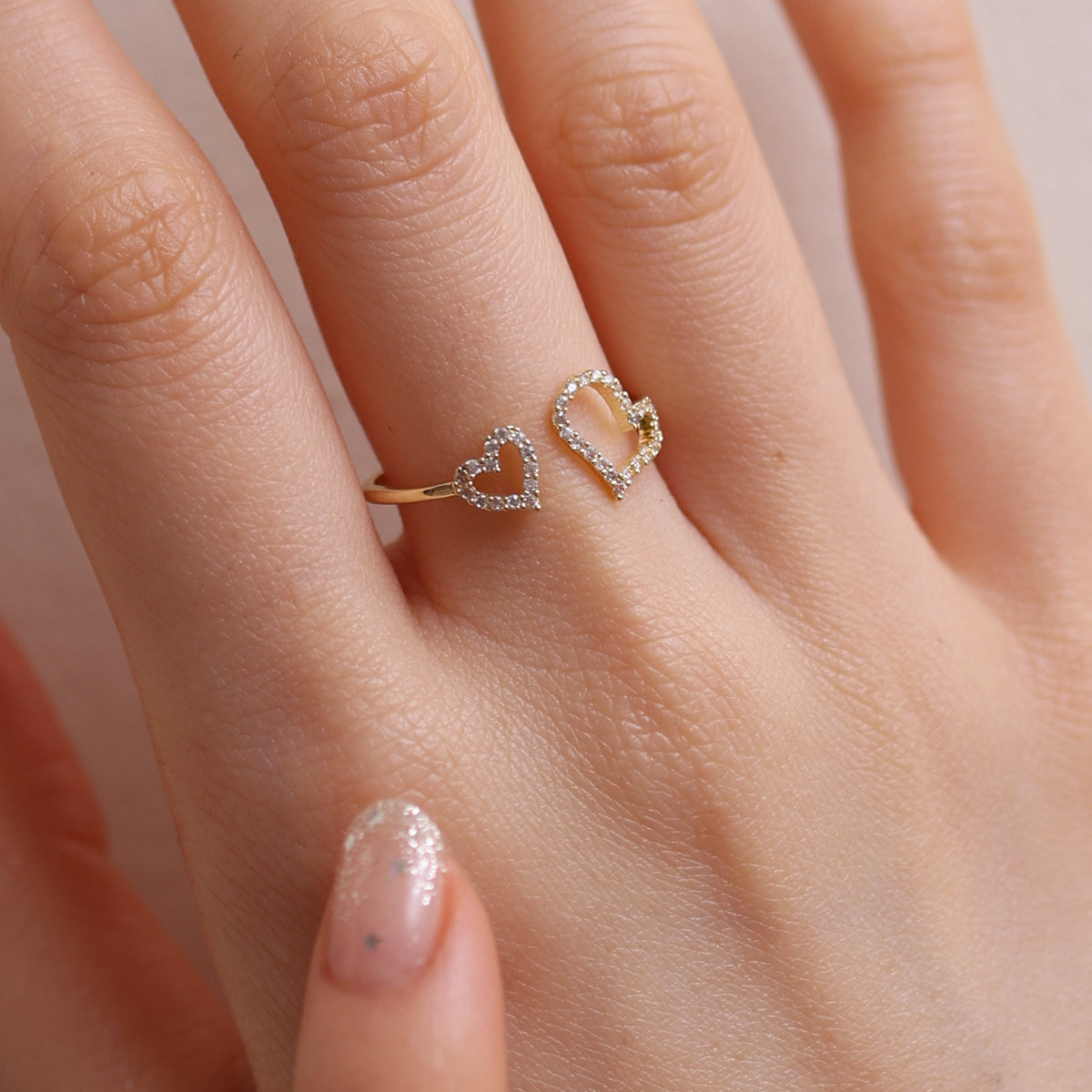 Double hearts ring-2