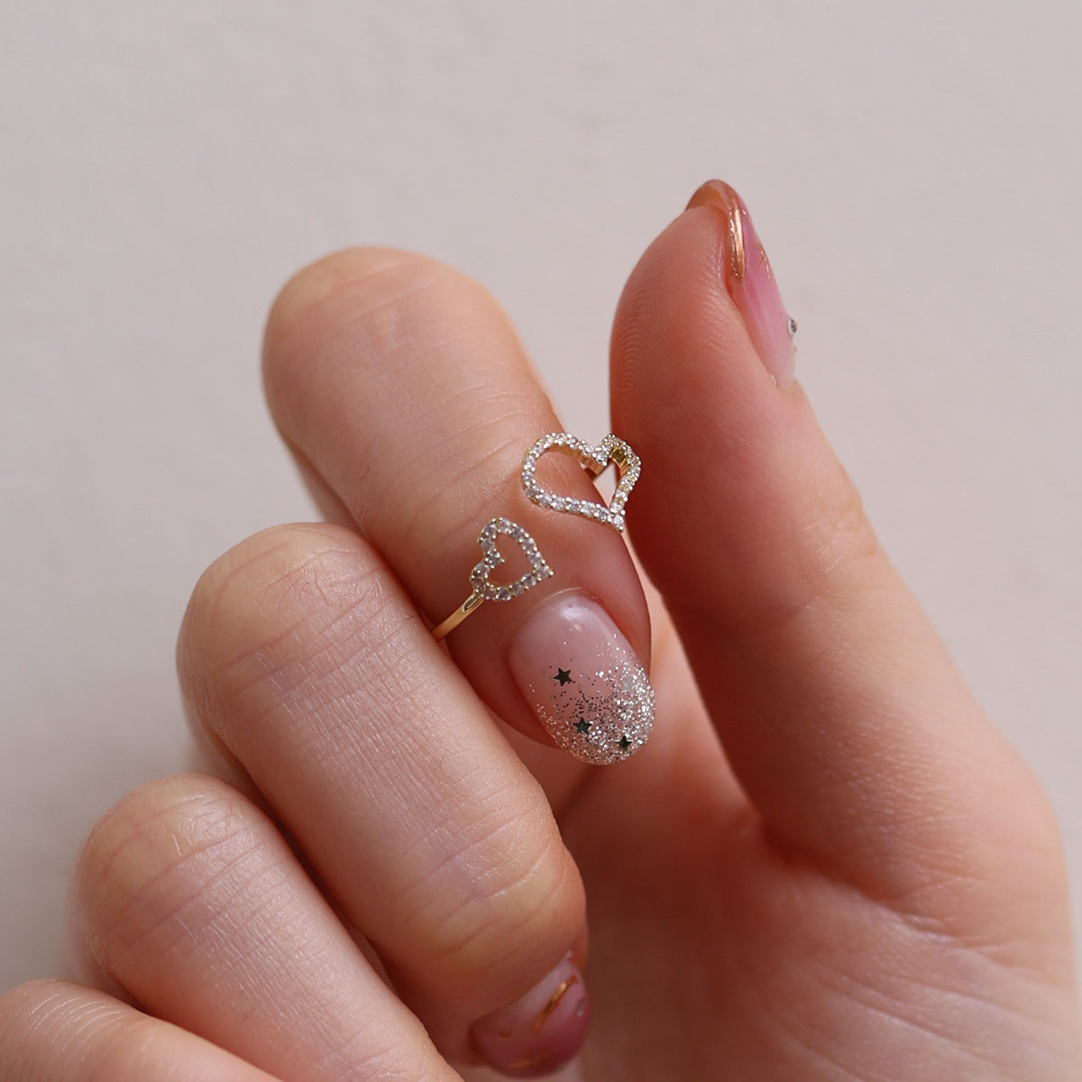 Double hearts ring-3