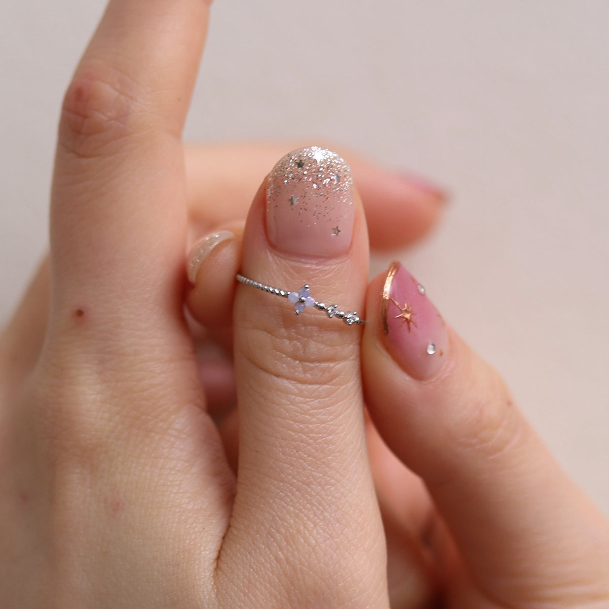 Moonstone Flower Ring-3