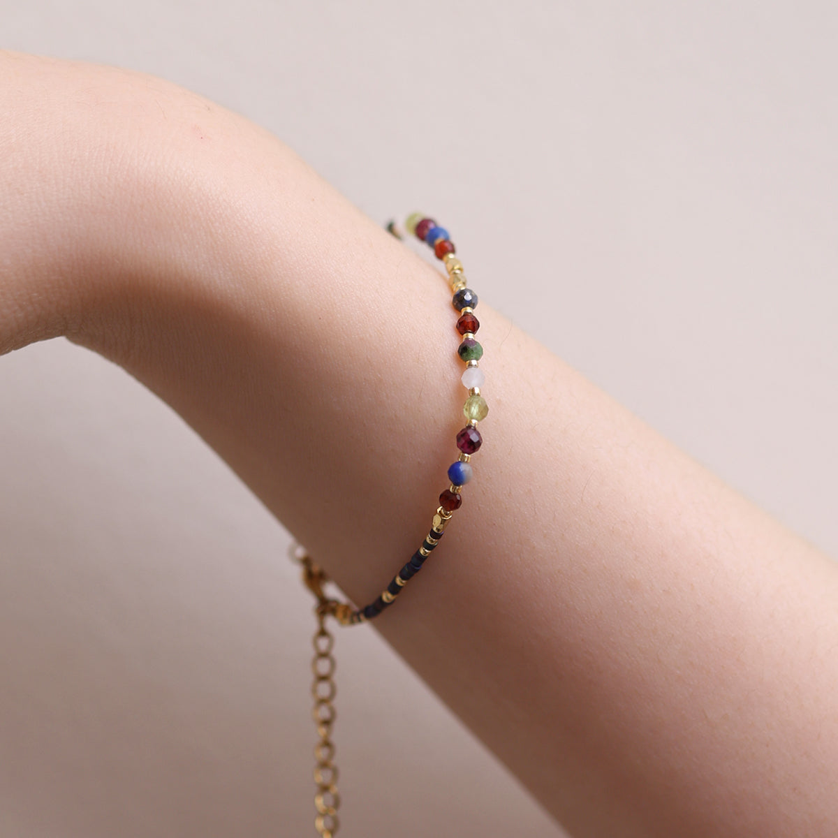 Multi gemstone beaded bracelet-1