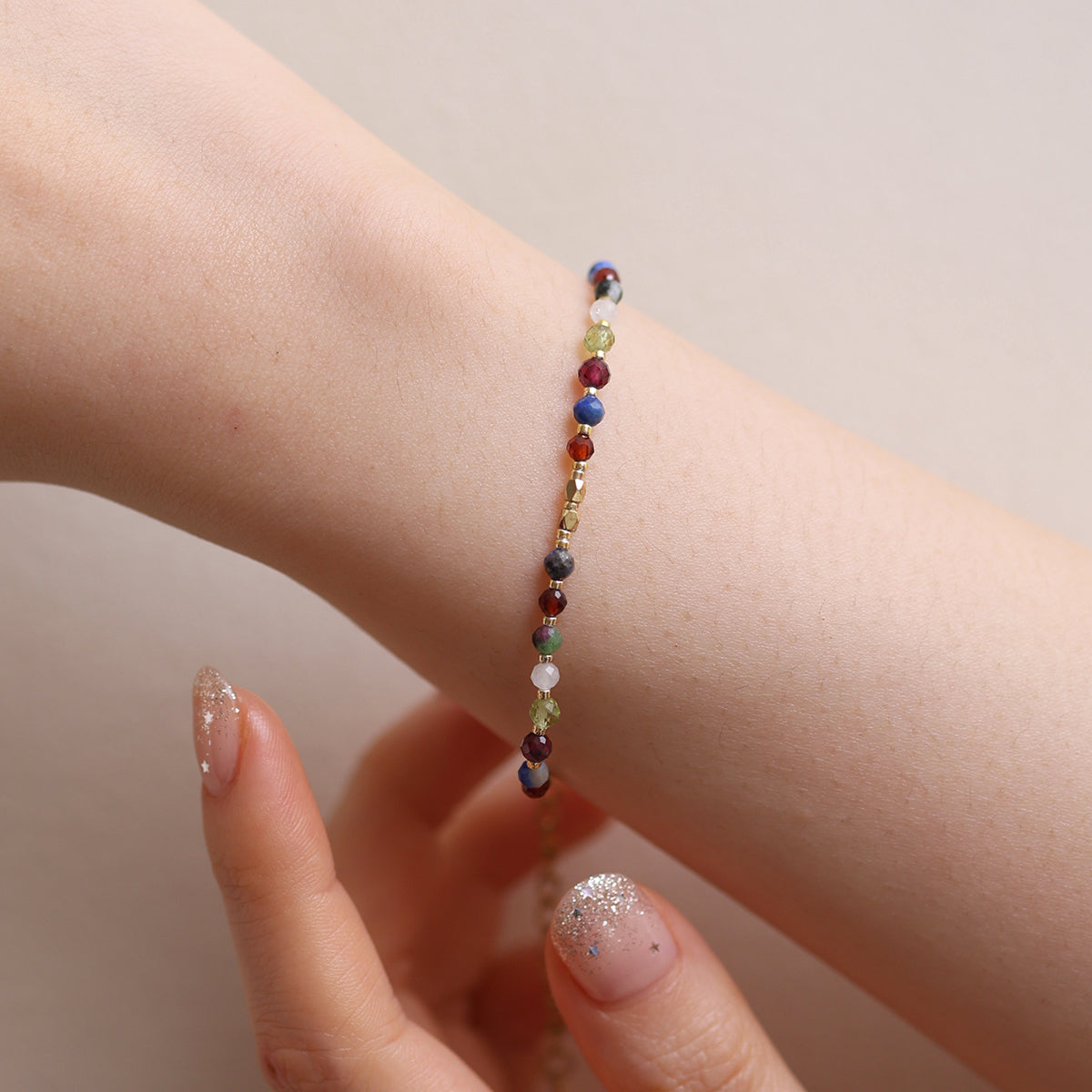 Multi gemstone beaded bracelet-2