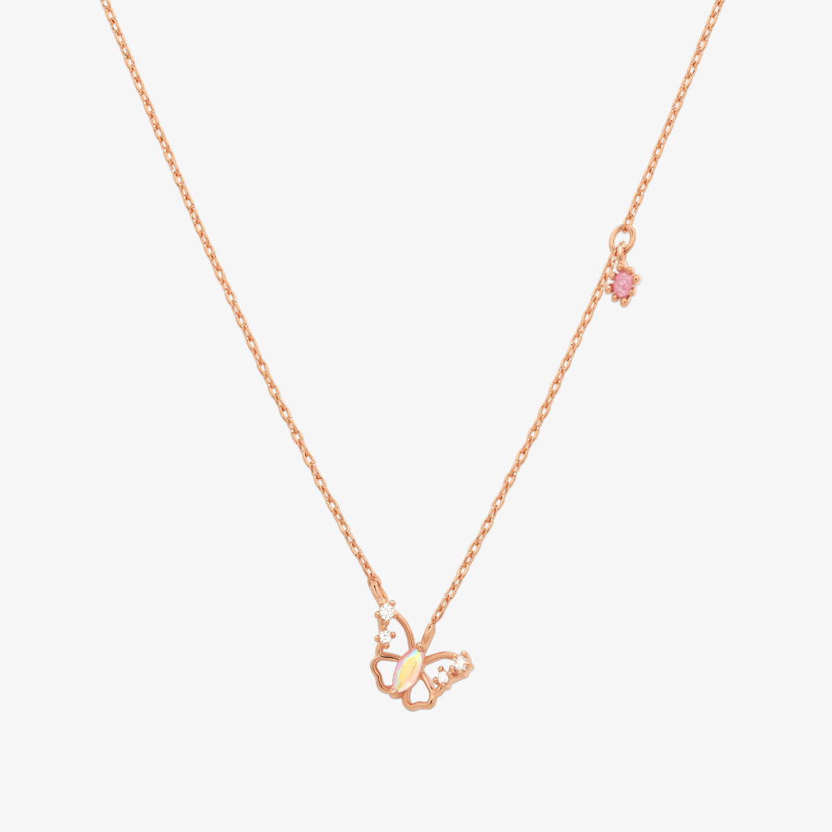 Butterfly cubic drop necklace-5
