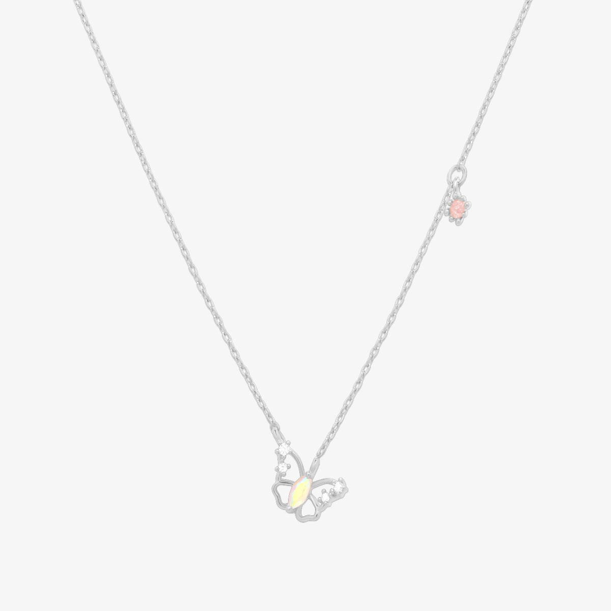 Butterfly cubic drop necklace-4