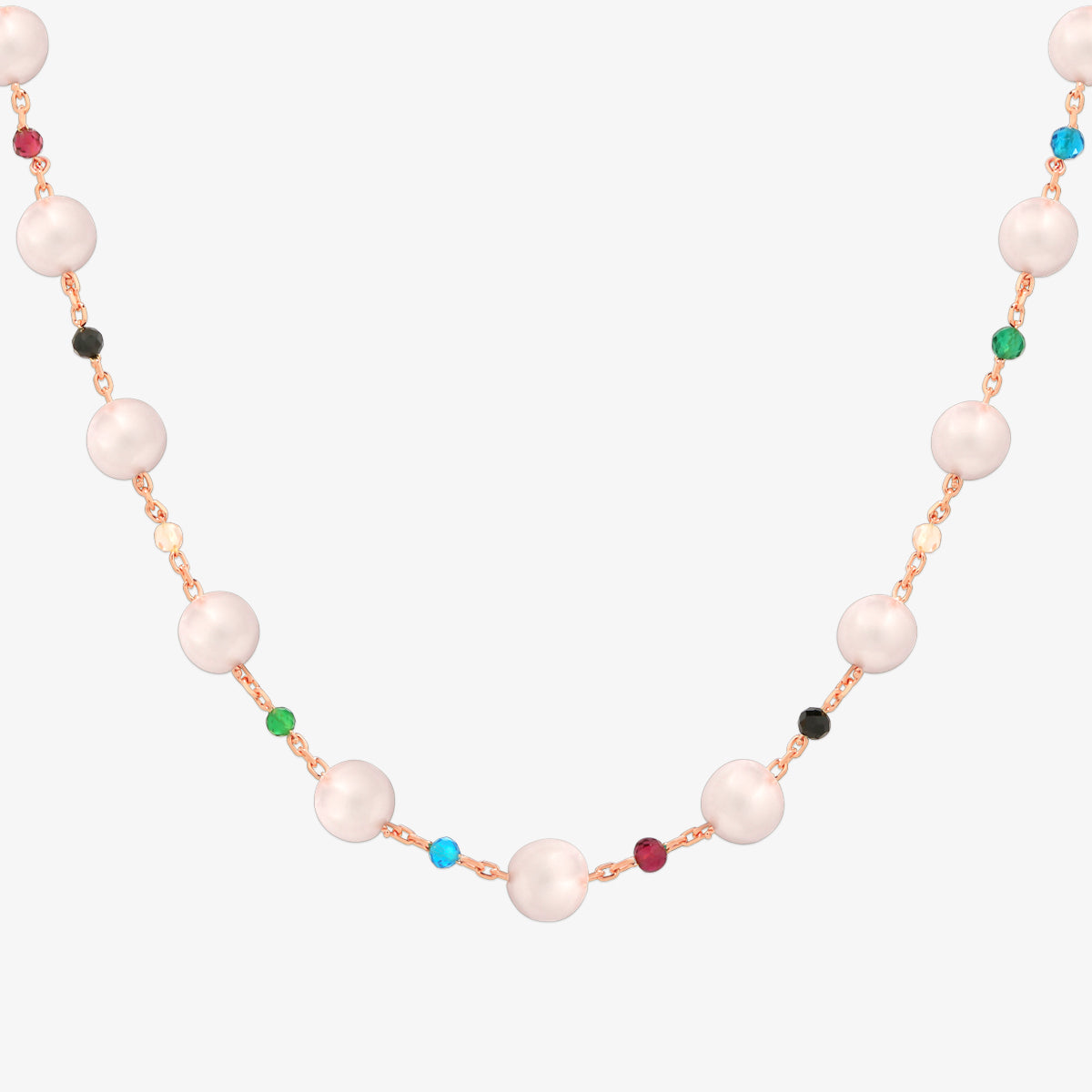 Rainbow pearl beads necklace-5