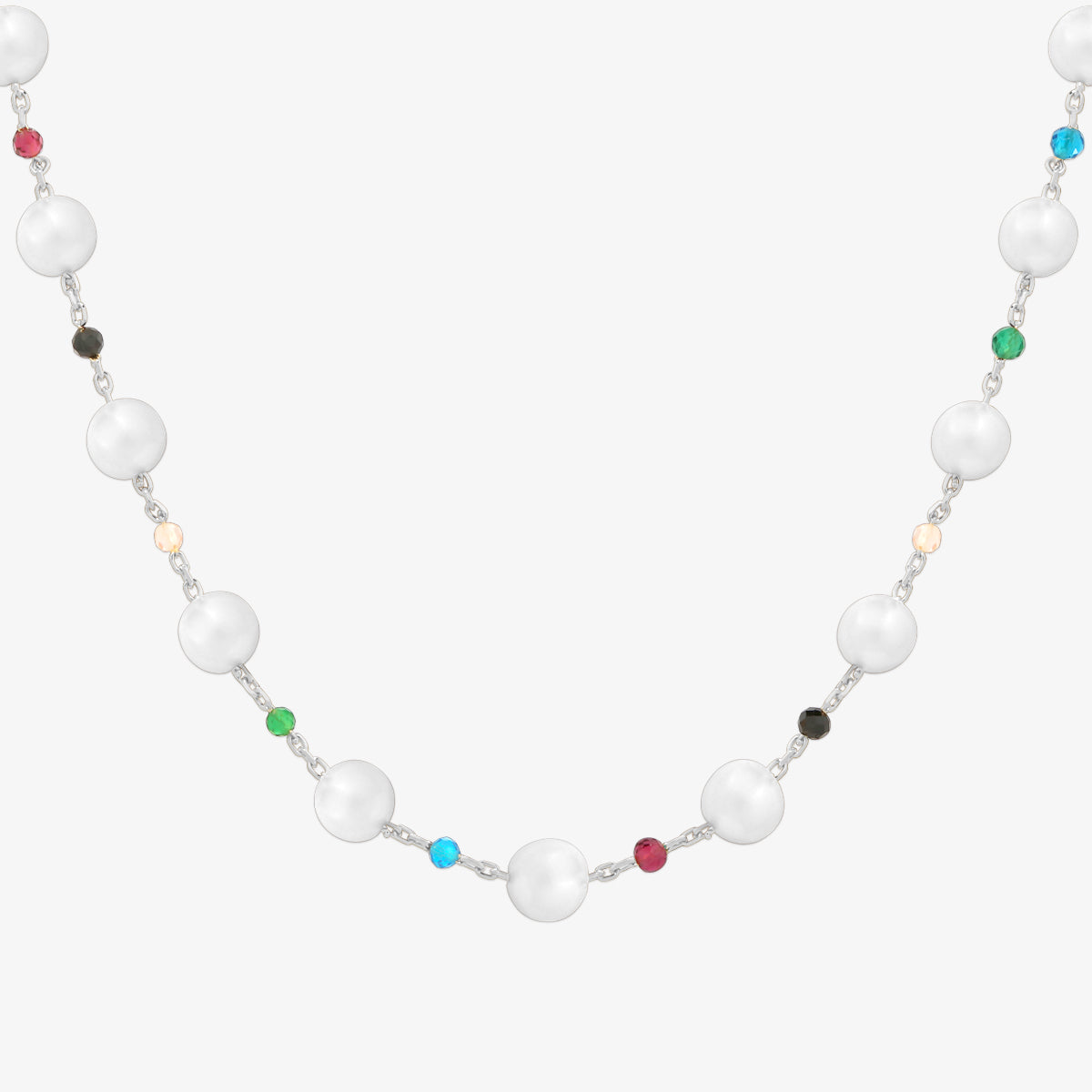 Rainbow pearl beads necklace-4