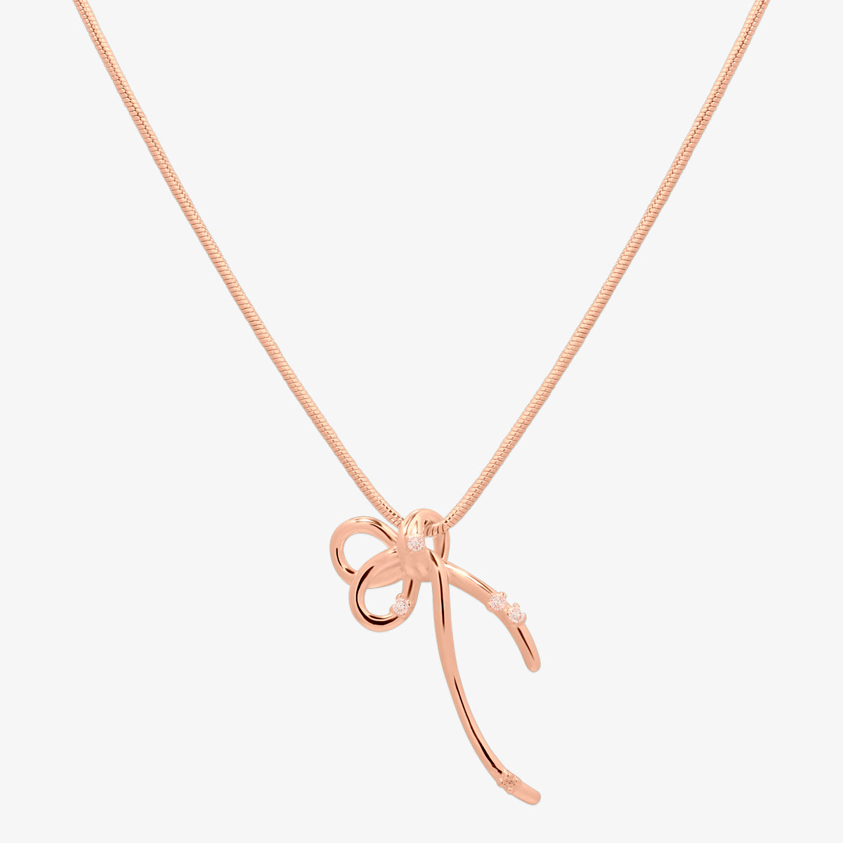 Snake cubic bow necklace-2