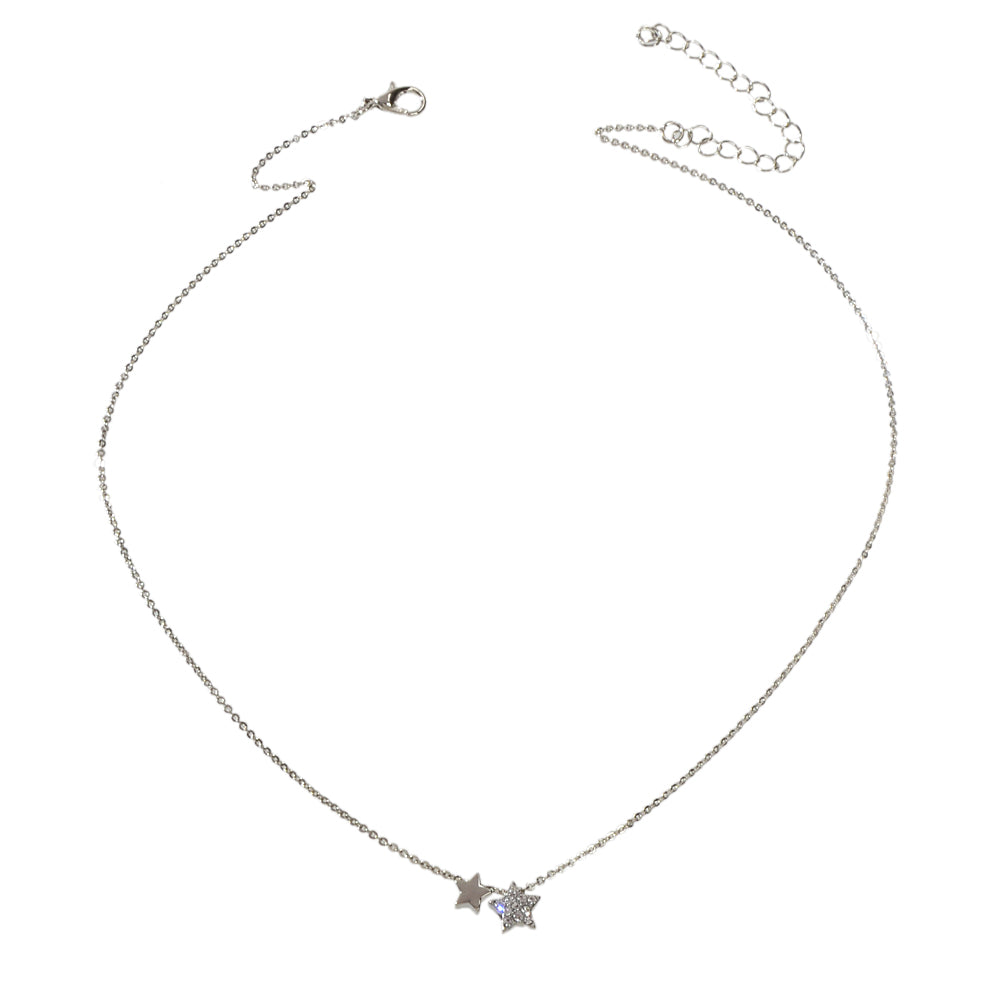 Anniversary Wedding Jewellery Silver Chain Star Pendant Necklace Nice Collection-3
