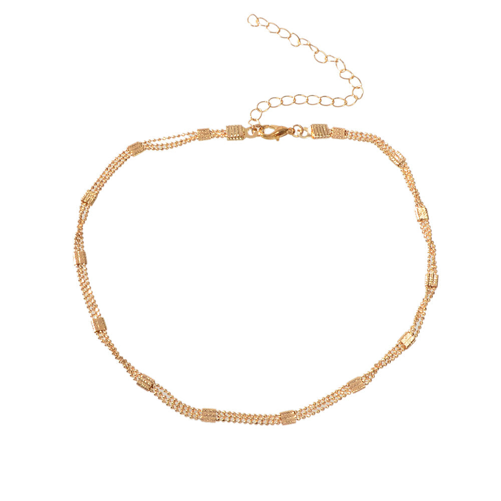 Wholesale Price Multi-layer Popcorn Chain Gold 90s Tattoo Choker Necklace Collar-4