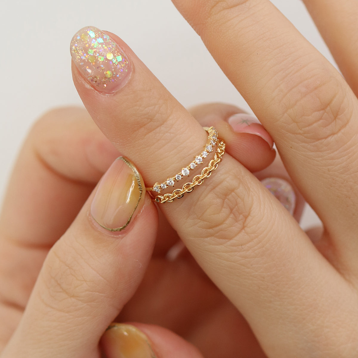 Double chain ring-1