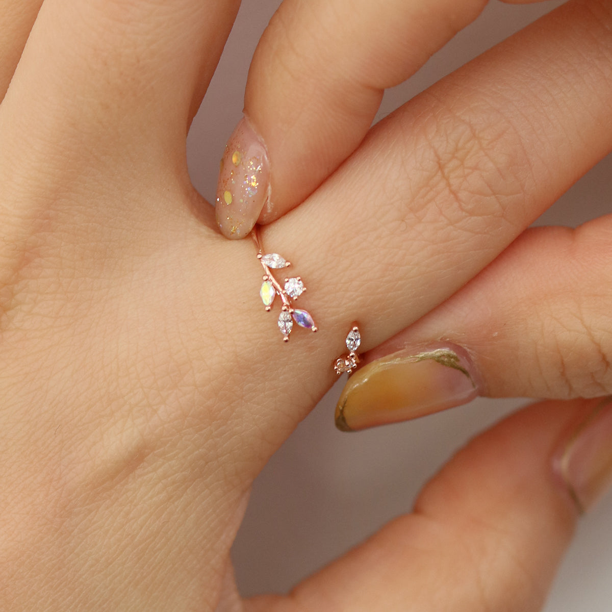 Smoky topaz vine ring-4