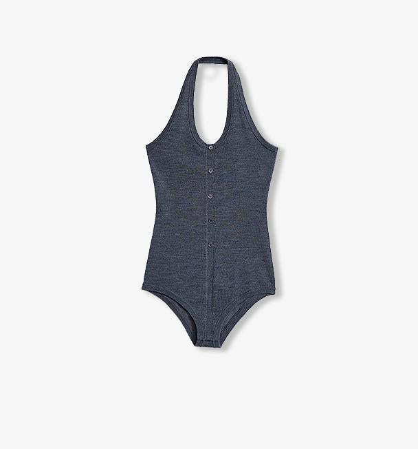 German Yangzi 48S machine washable wool all-match halter neck jumpsuit for women-7