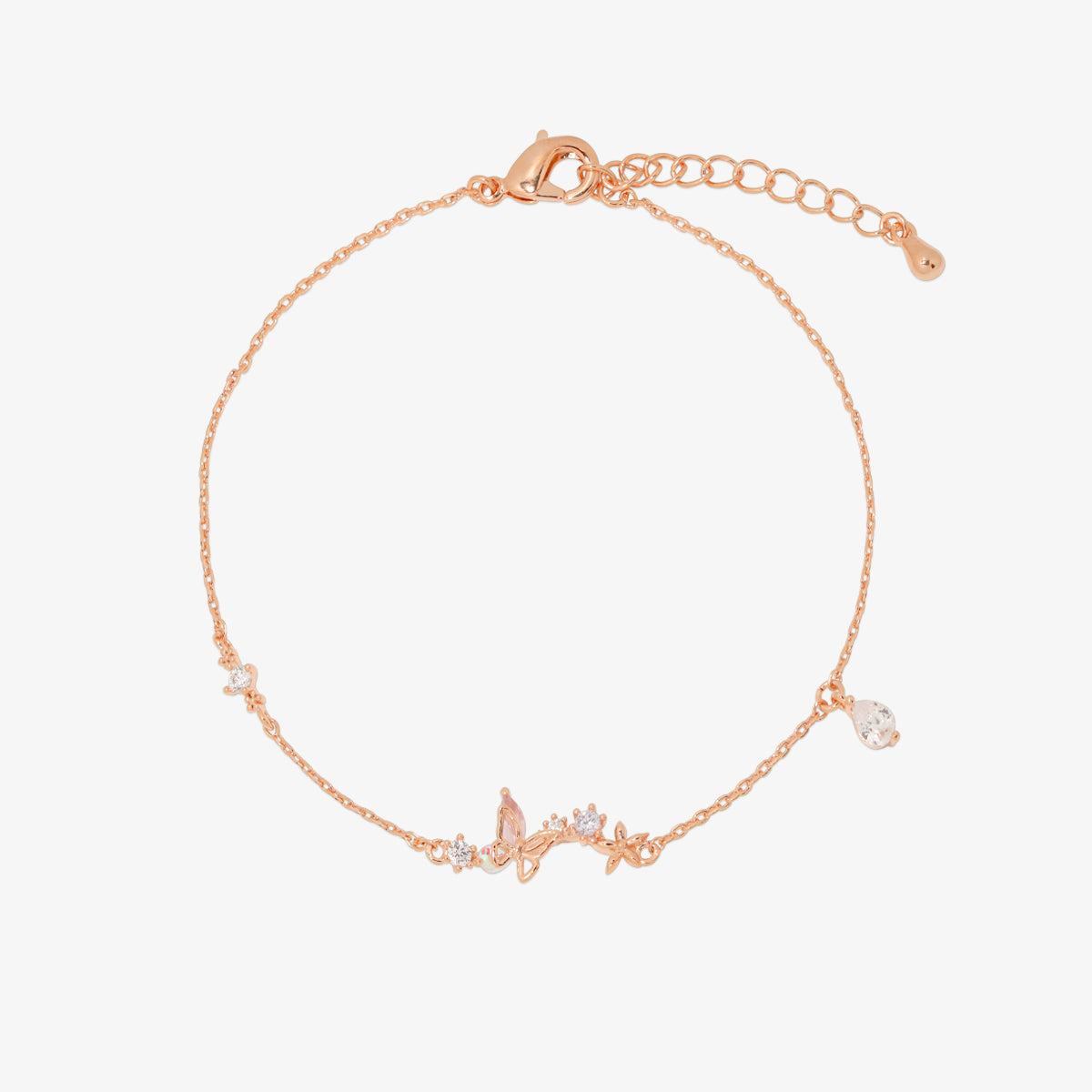 Smoked topaz Cubic Charm butterfly bracelet-6