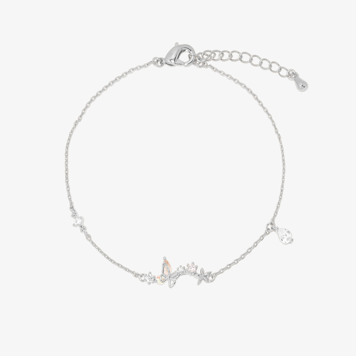 Smoked topaz Cubic Charm butterfly bracelet-5