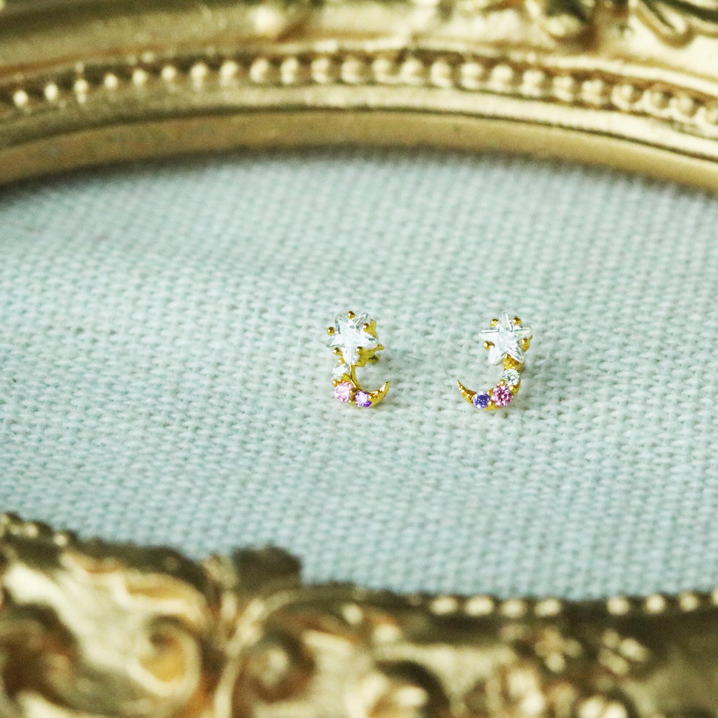Tiny moon earrings-5