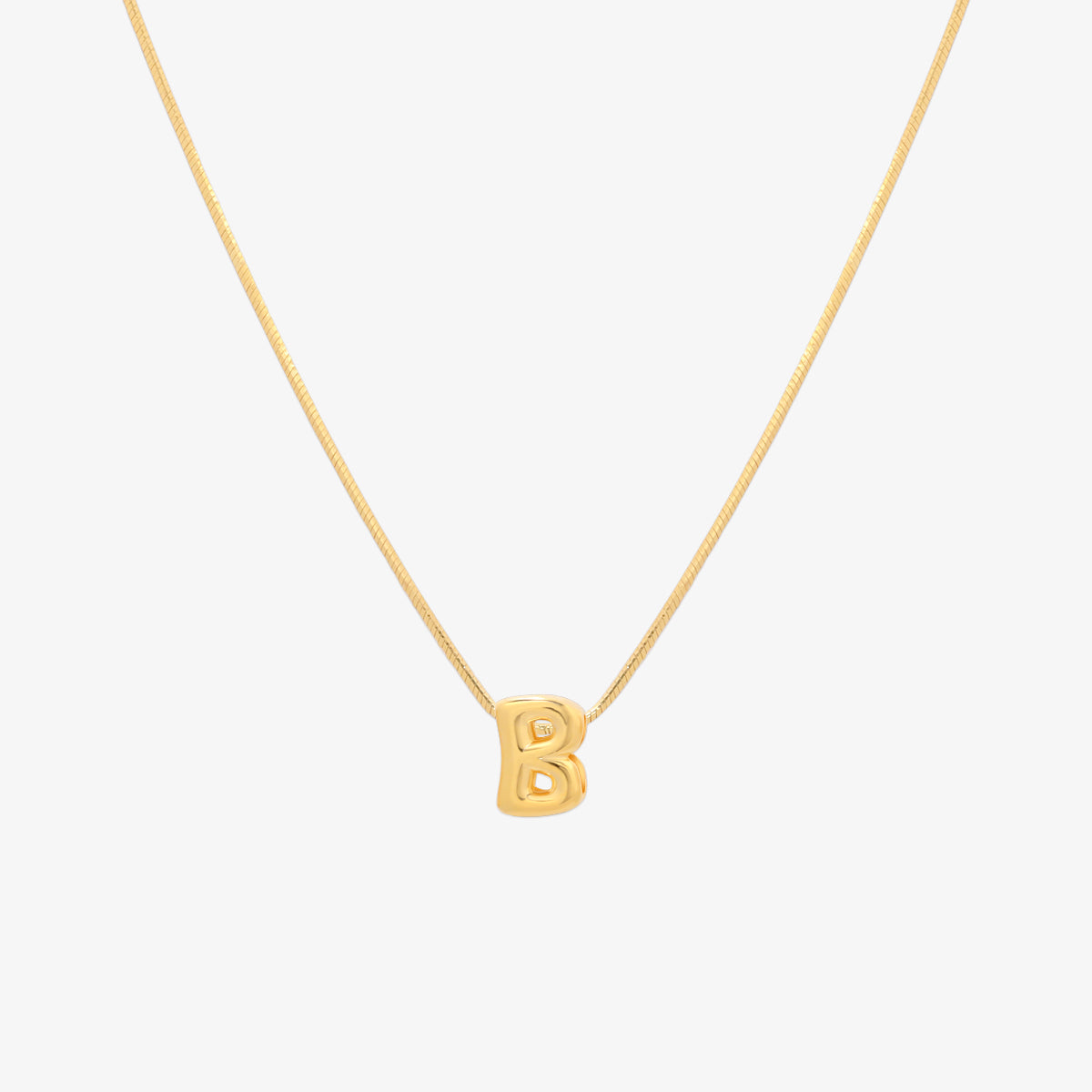 Bubble Initial Pendant Necklace (50cm)-1