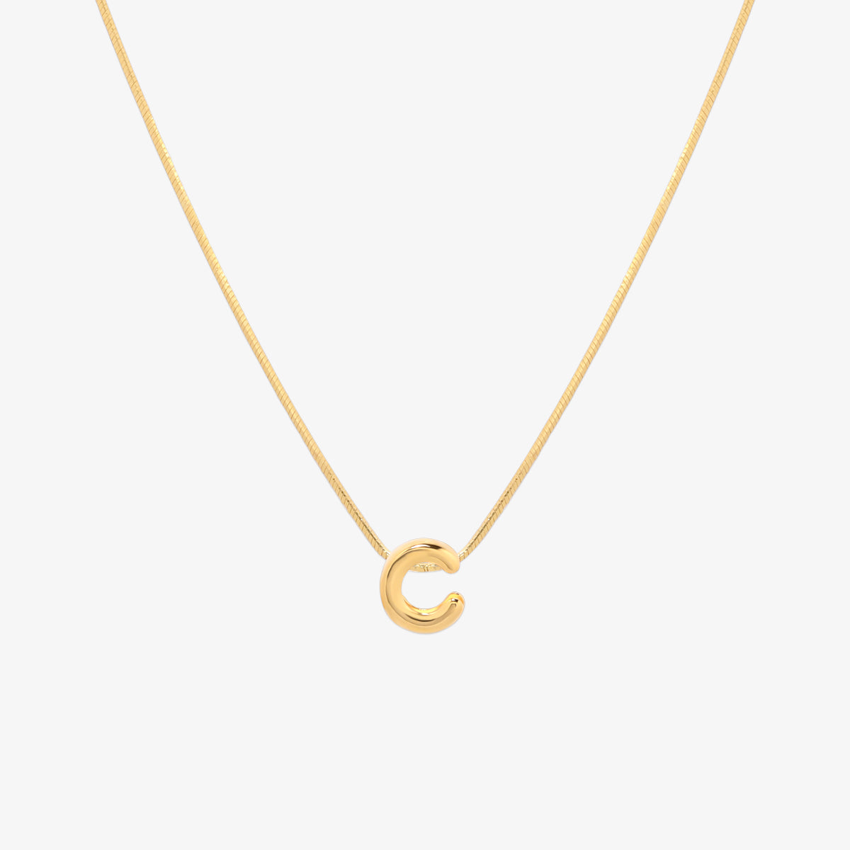 Bubble Initial Pendant Necklace (50cm)-2