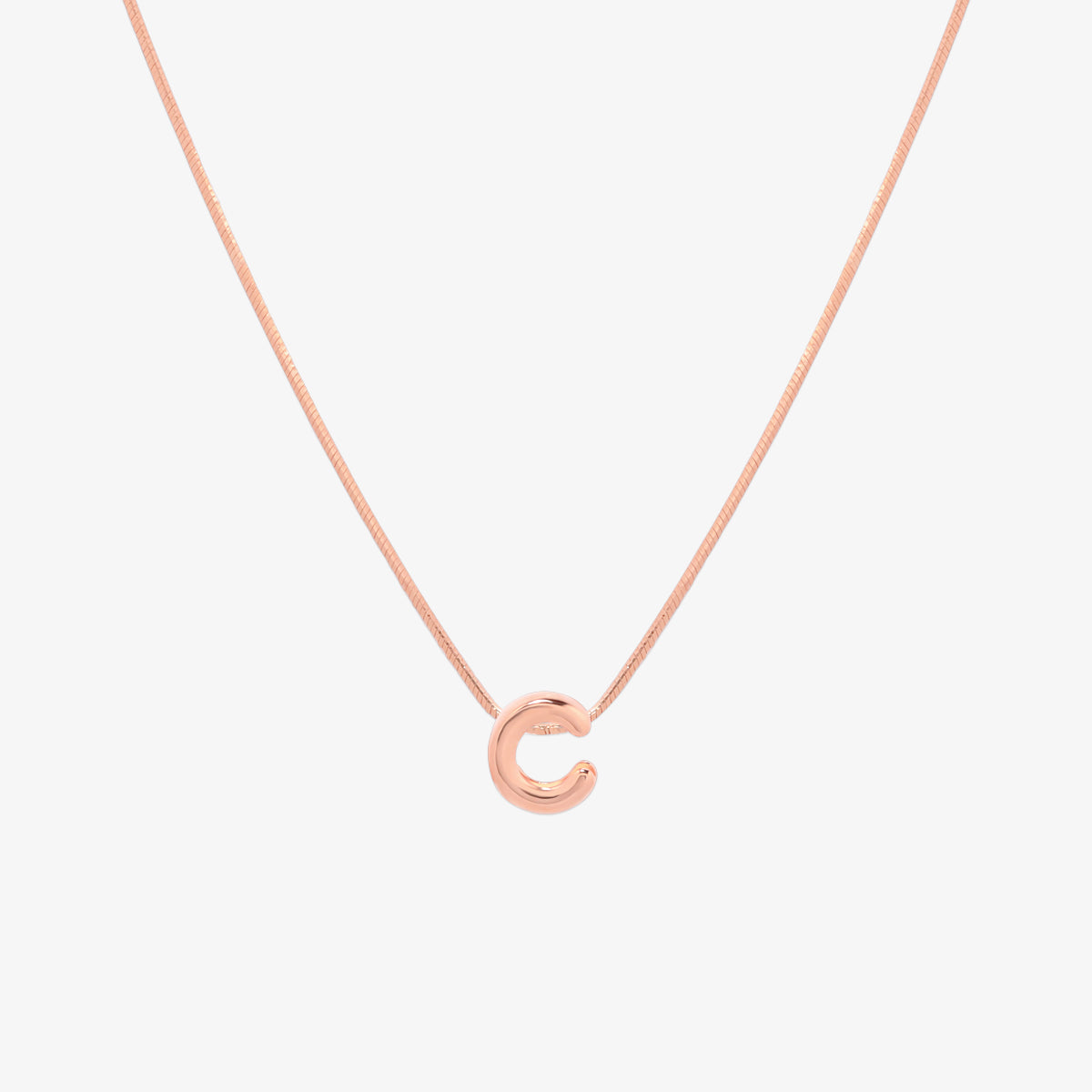 Bubble Initial Pendant Necklace (50cm)-54