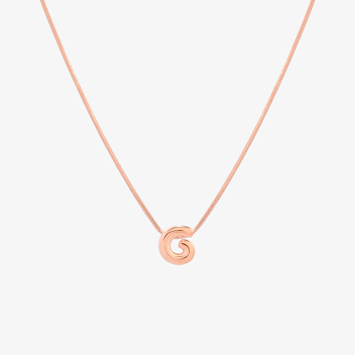 Bubble Initial Pendant Necklace (50cm)-58