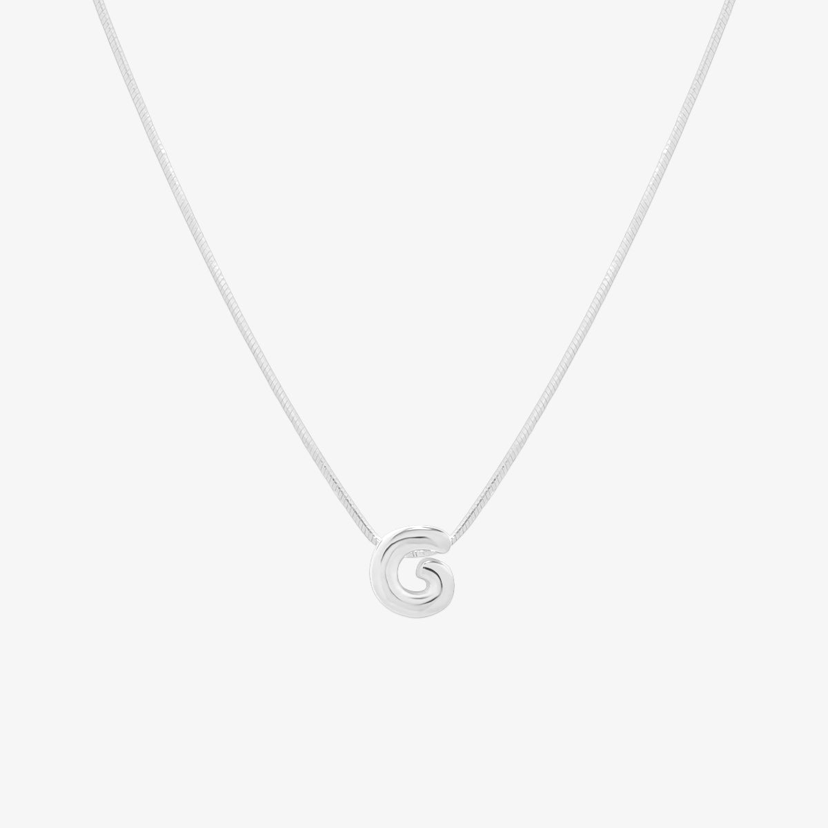Bubble Initial Pendant Necklace (50cm)-32