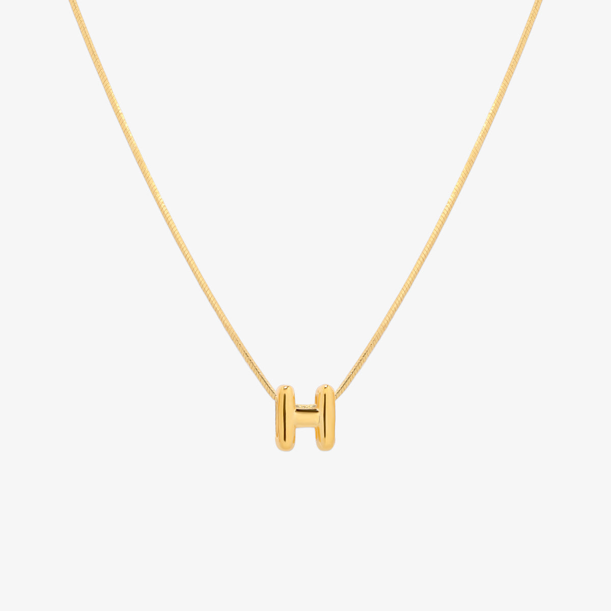 Bubble Initial Pendant Necklace (50cm)-7