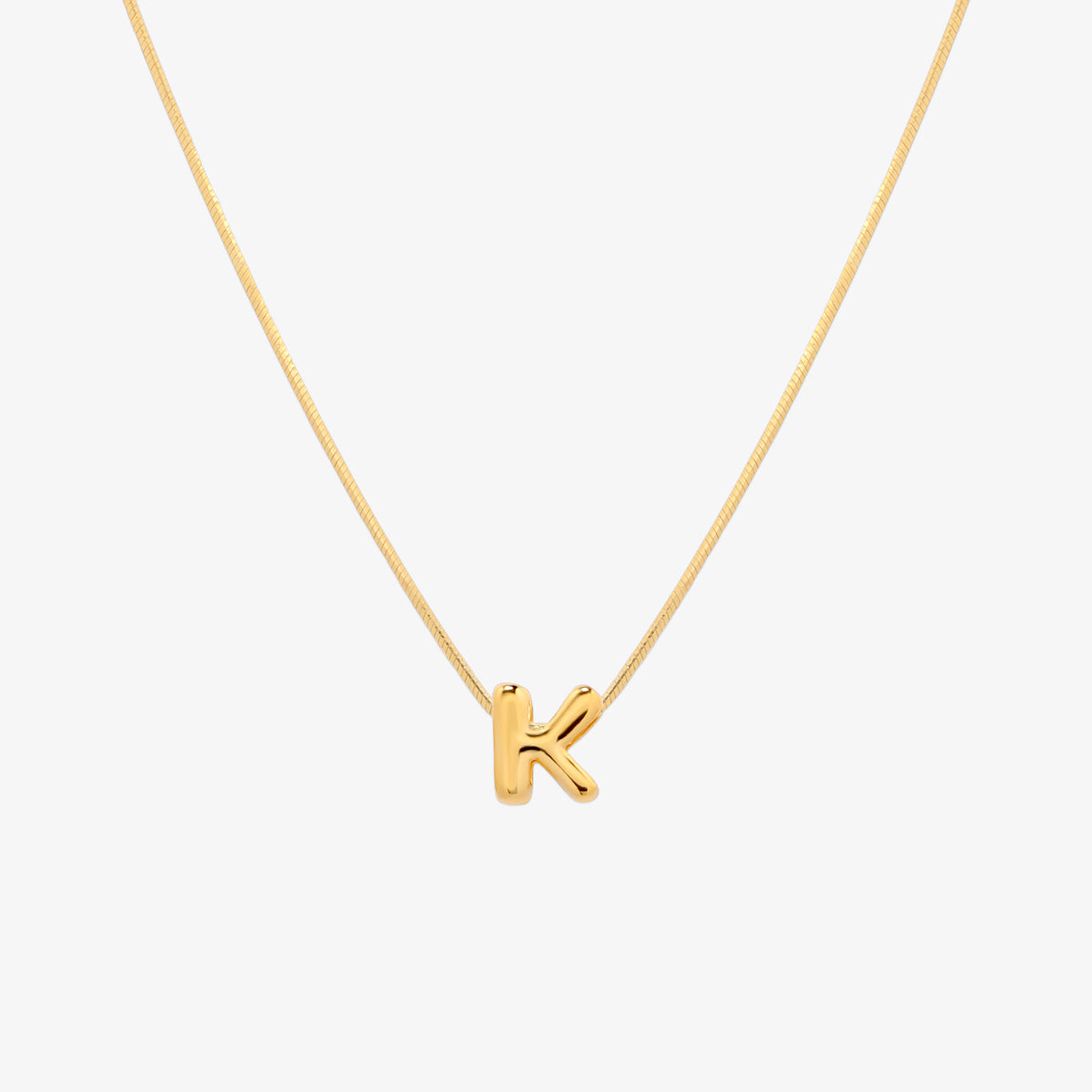 Bubble Initial Pendant Necklace (50cm)-10