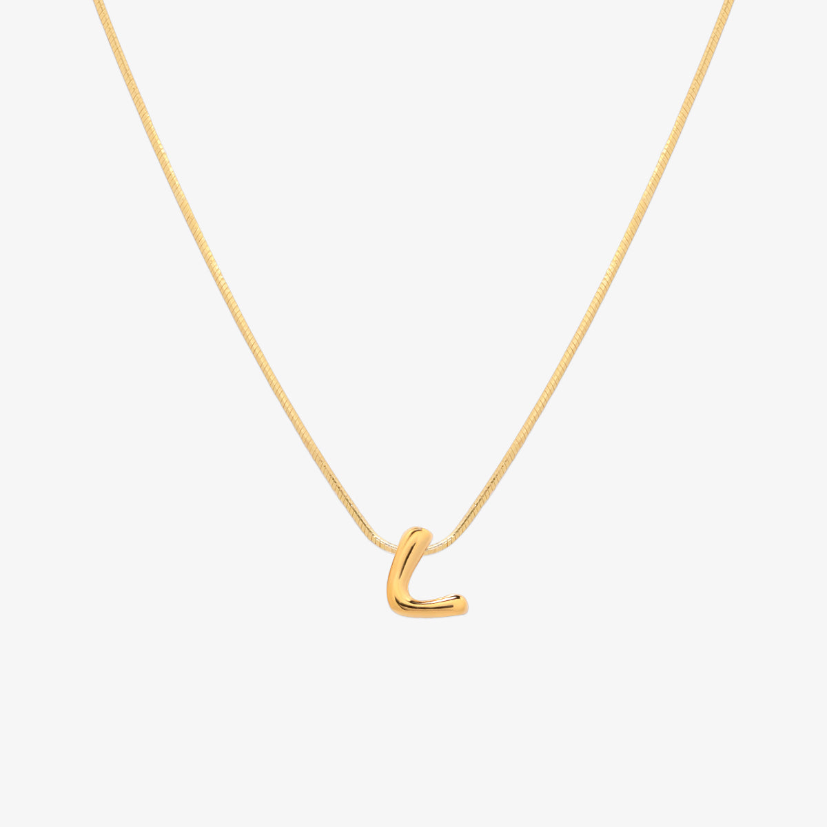 Bubble Initial Pendant Necklace (50cm)-11