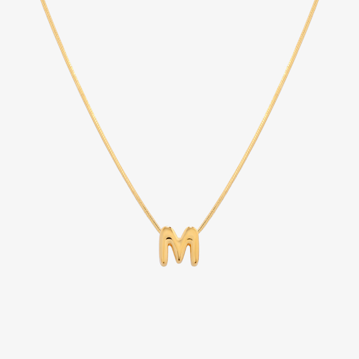 Bubble Initial Pendant Necklace (50cm)-12