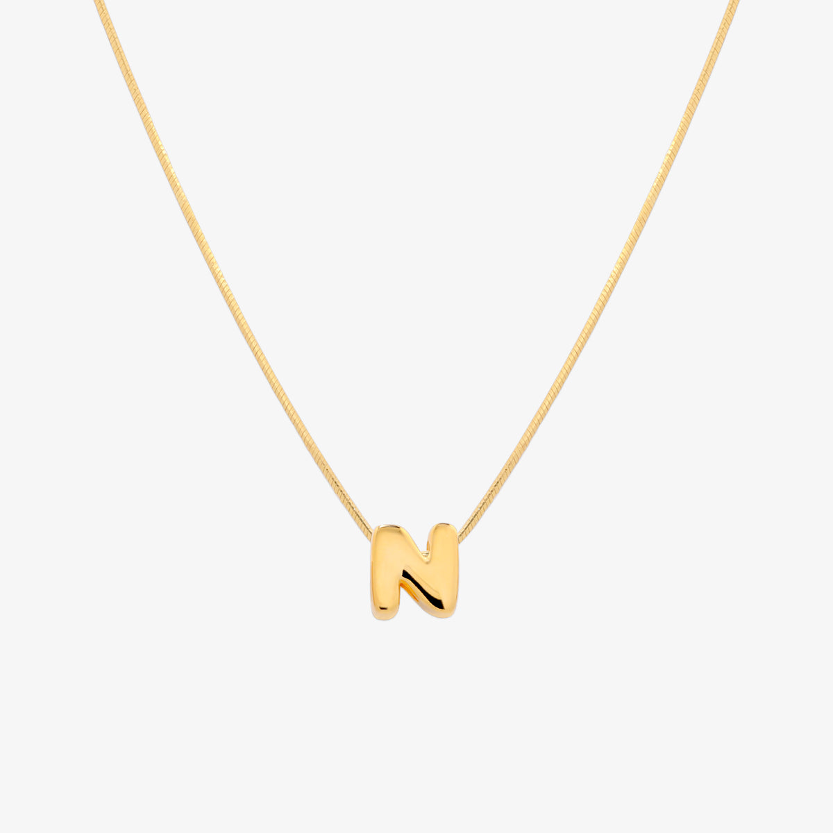 Bubble Initial Pendant Necklace (50cm)-13
