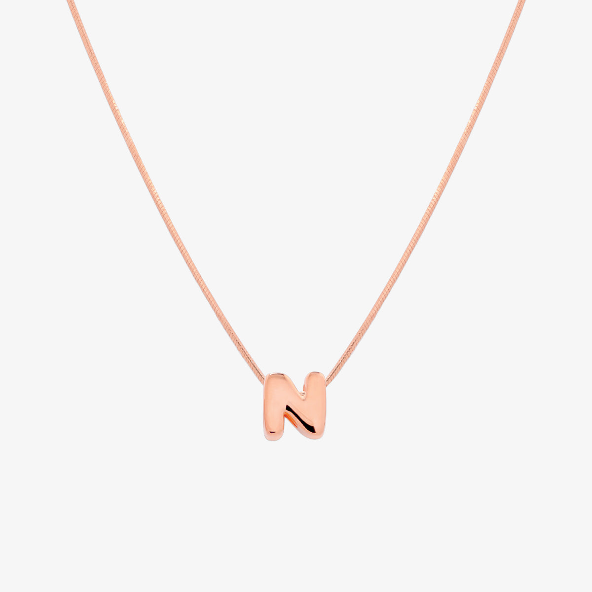 Bubble Initial Pendant Necklace (50cm)-65