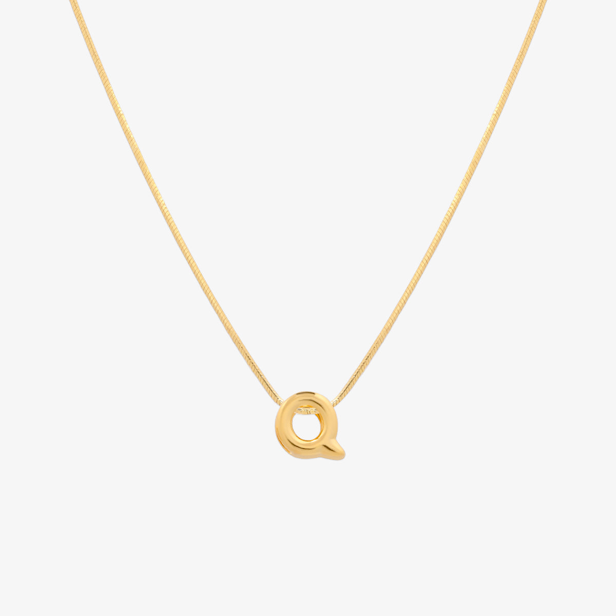 Bubble Initial Pendant Necklace (50cm)-16