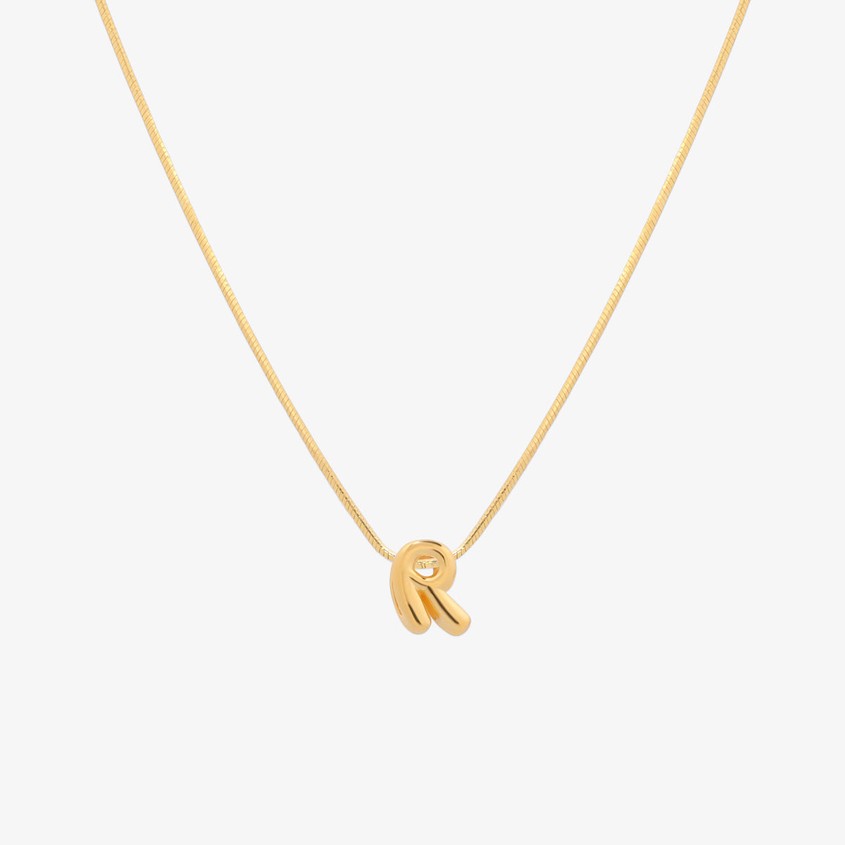 Bubble Initial Pendant Necklace (50cm)-17