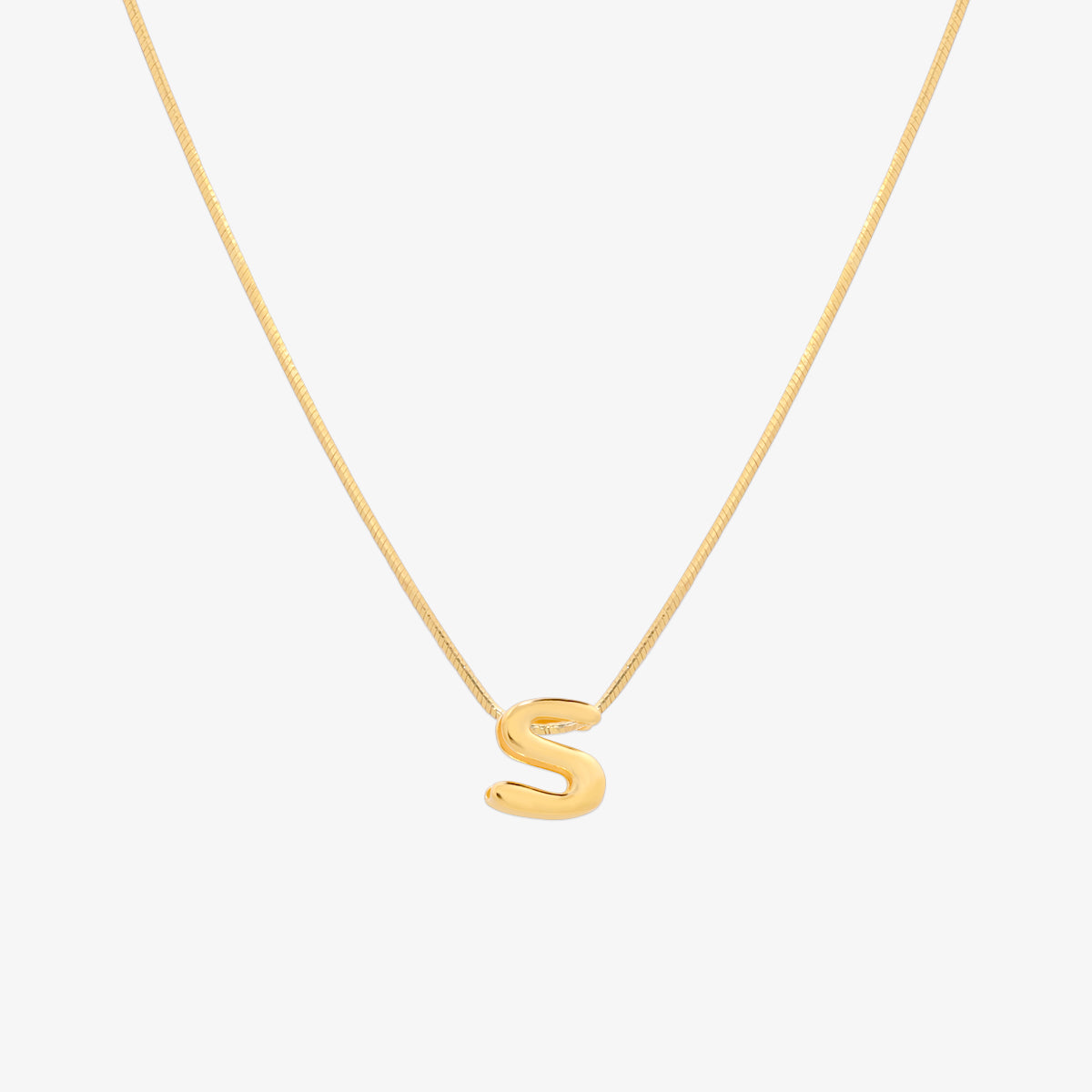 Bubble Initial Pendant Necklace (50cm)-18