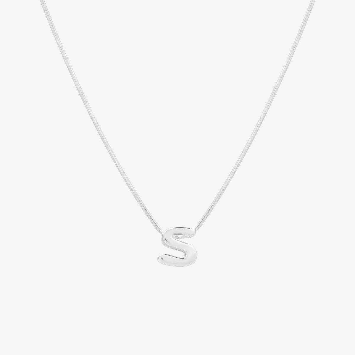 Bubble Initial Pendant Necklace (50cm)-44
