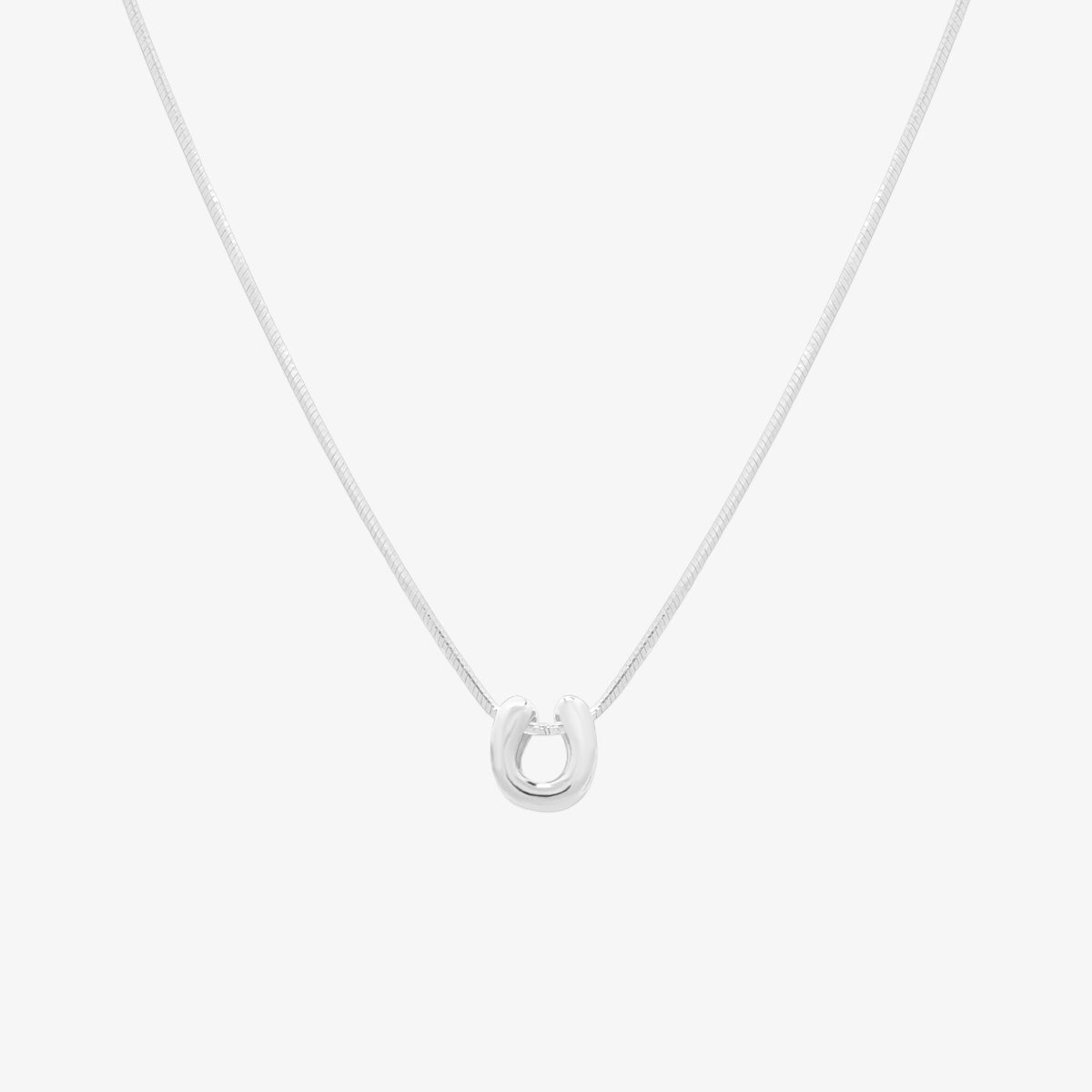 Bubble Initial Pendant Necklace (50cm)-46
