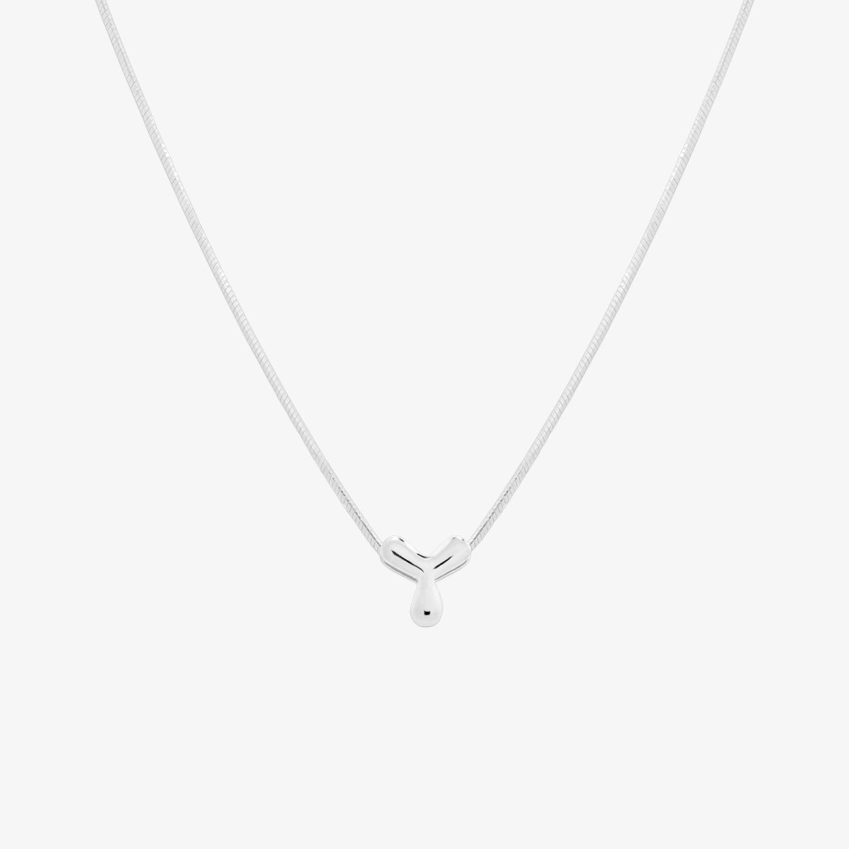 Bubble Initial Pendant Necklace (50cm)-50