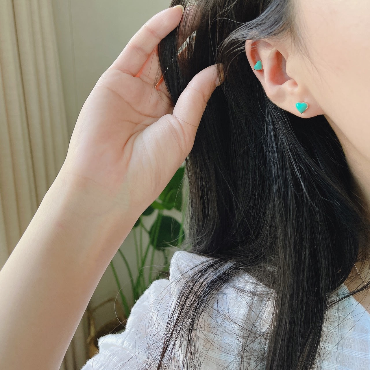 Epoxy heart earrings-4