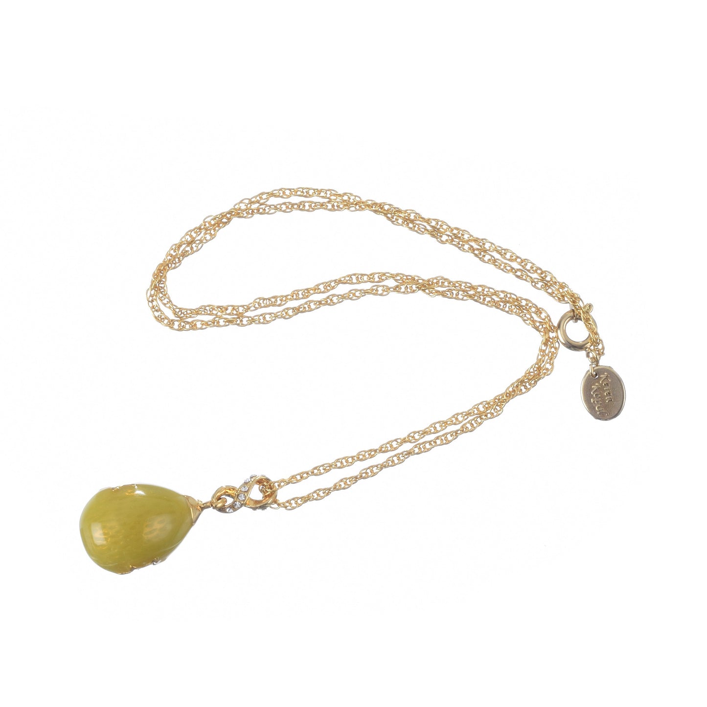 Yellow Egg Star of David Pendant Gold Necklace-4