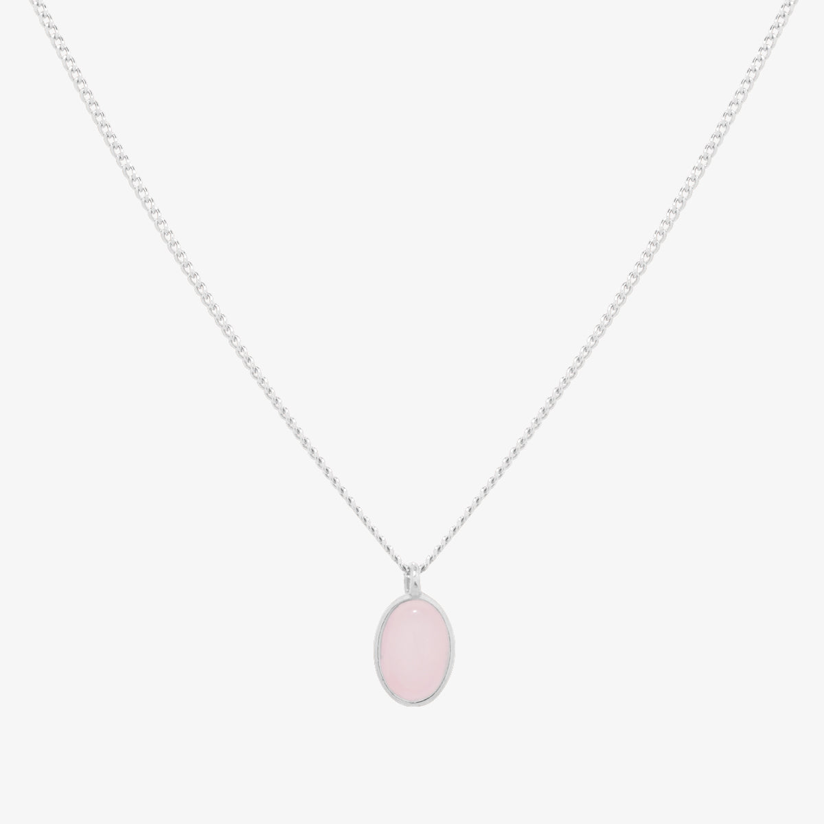 Gemstone oval pendant necklace-2