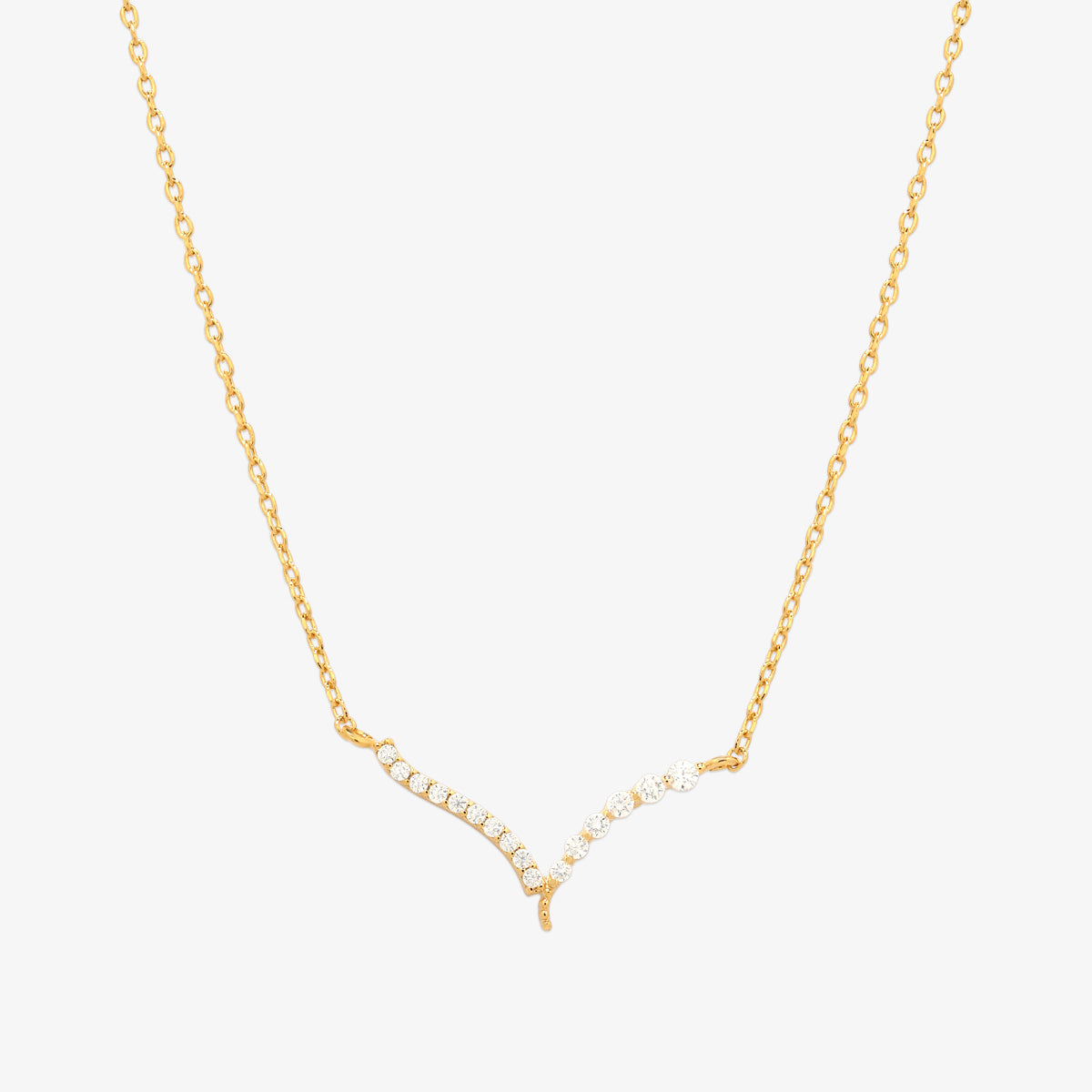 V-shape cubic necklace-0