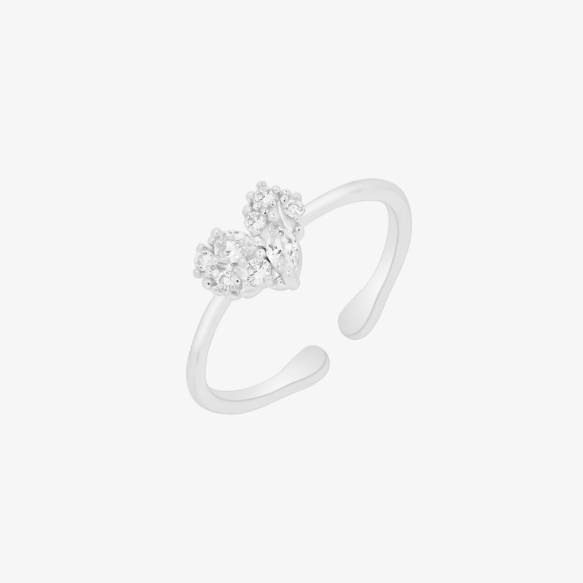Cubic Love Heart Ring-4
