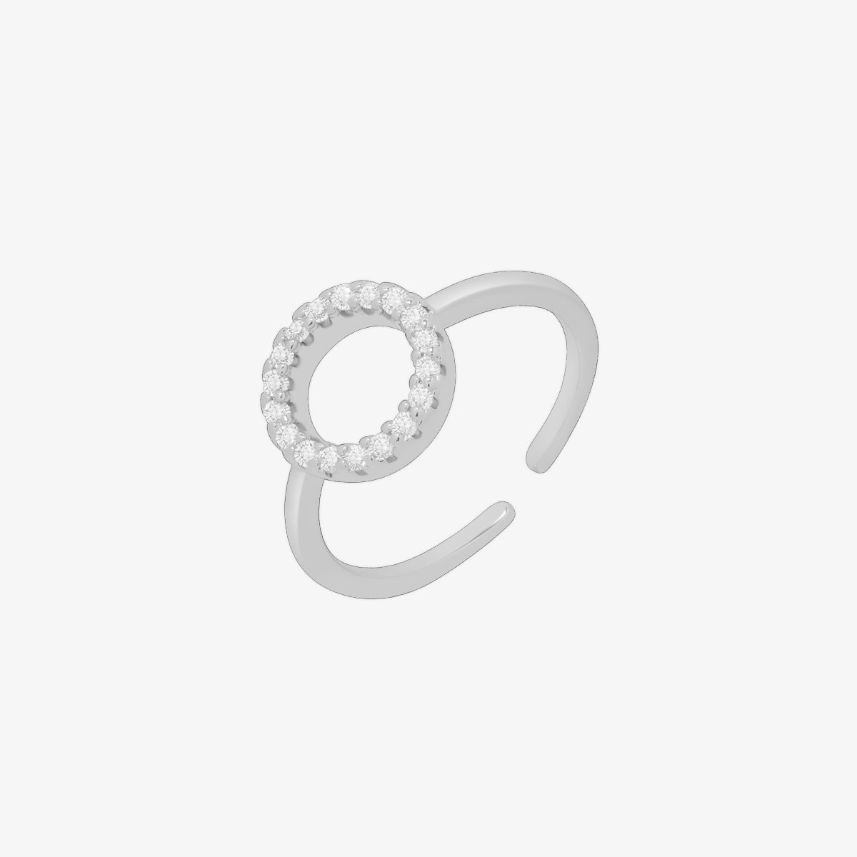 Adjustable Circle Sparkle Ring-5