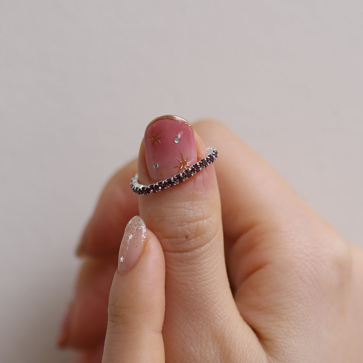 Stretchable tennis chain ring-16