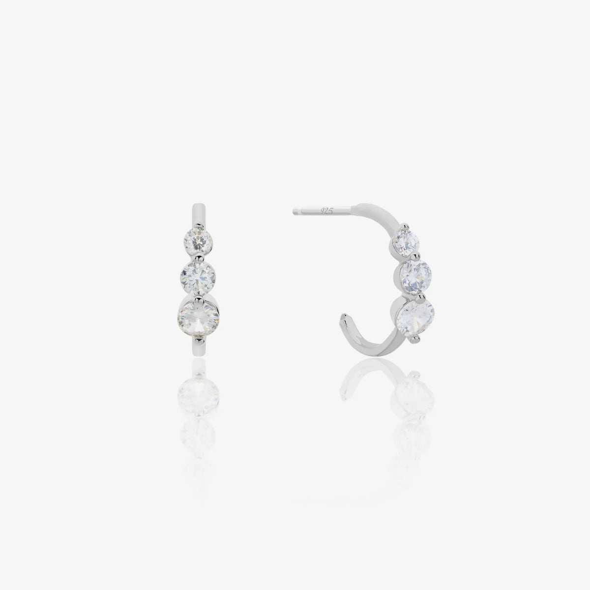 Triple cubic semi-hoop earrings-5