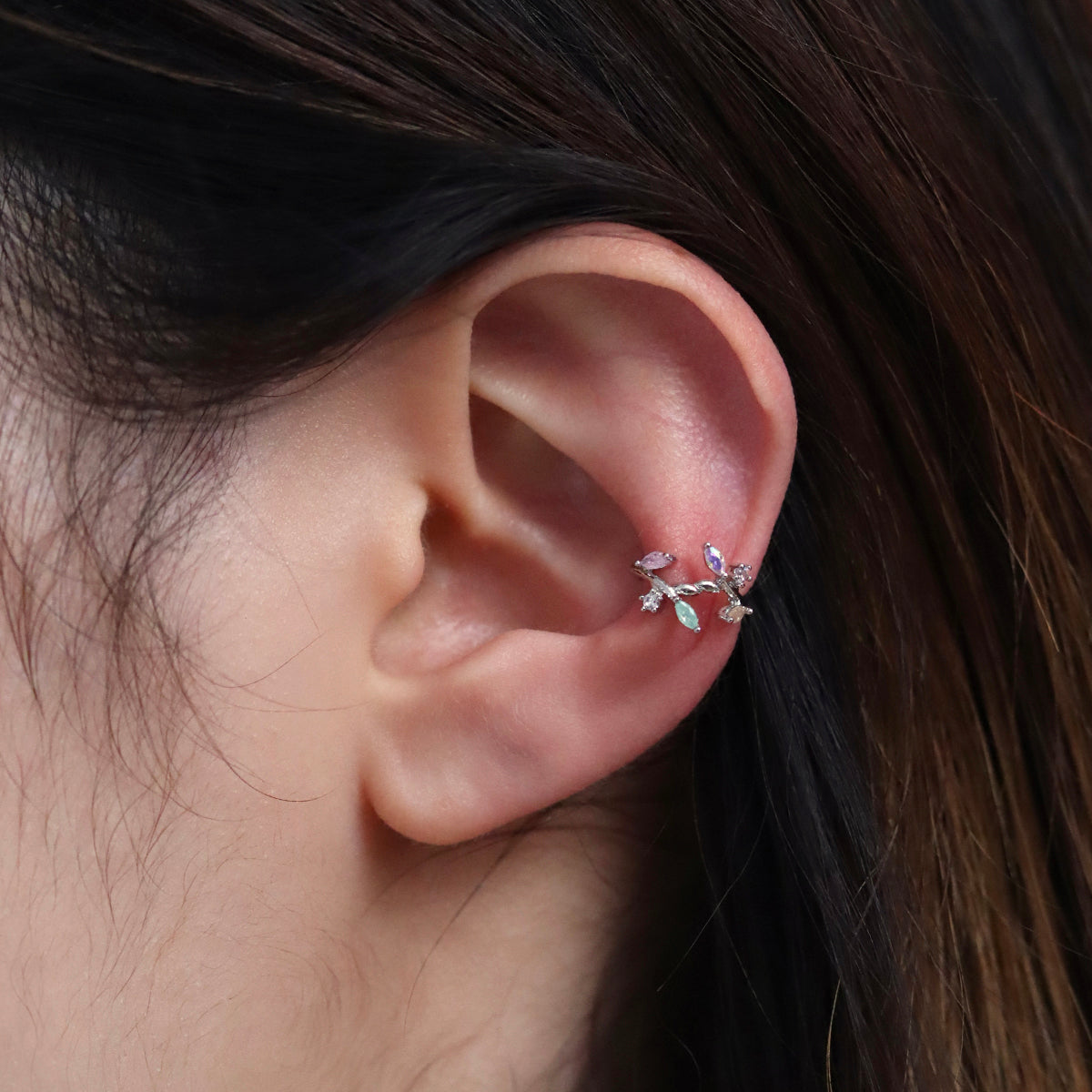 Rainbow Gem Ear Cuff-2